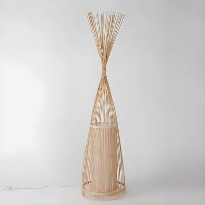 Bamboo Shade Standing Lamp for Indoor Ambient Lighting | Dovren