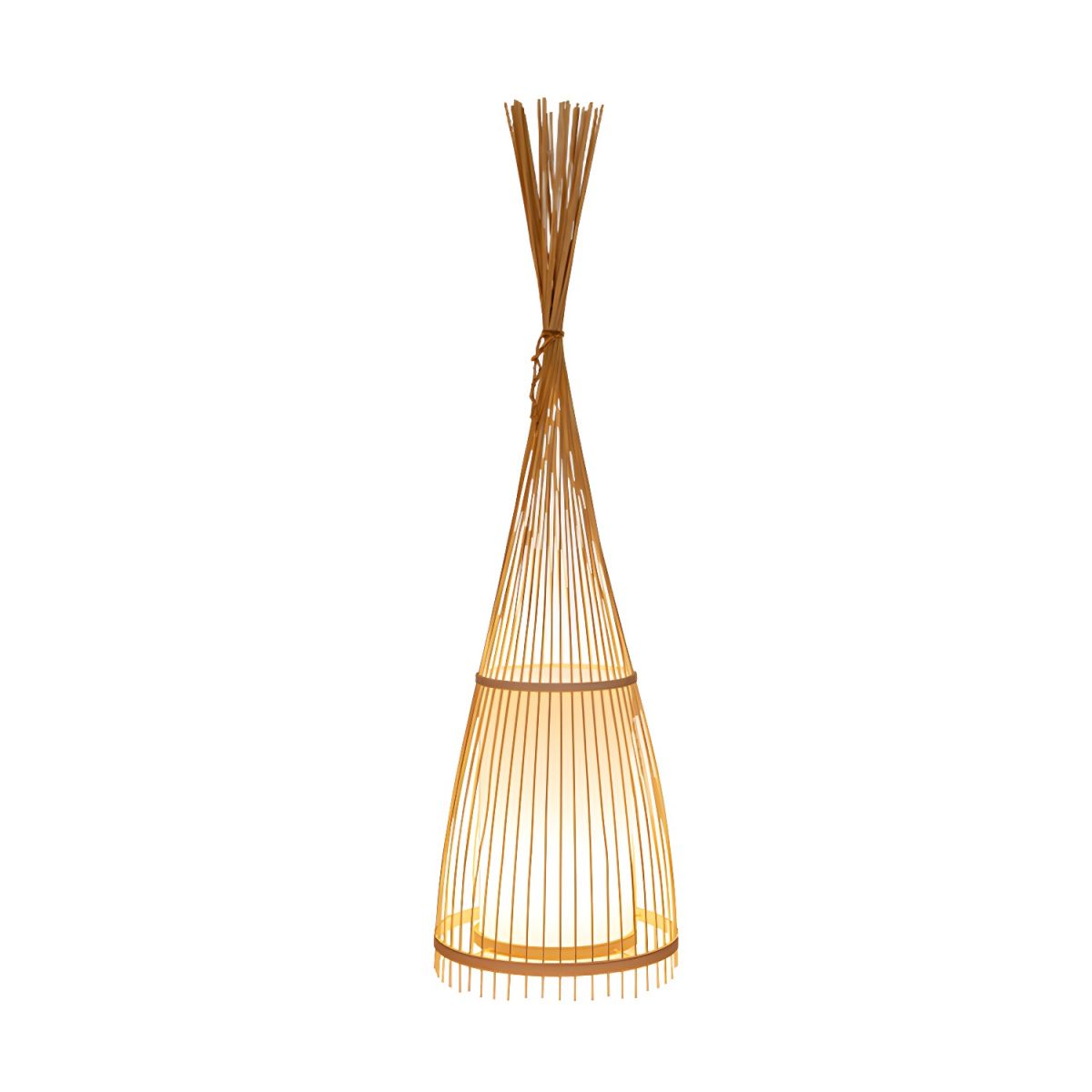 Bamboo Shade Standing Lamp for Indoor Ambient Lighting | Dovren