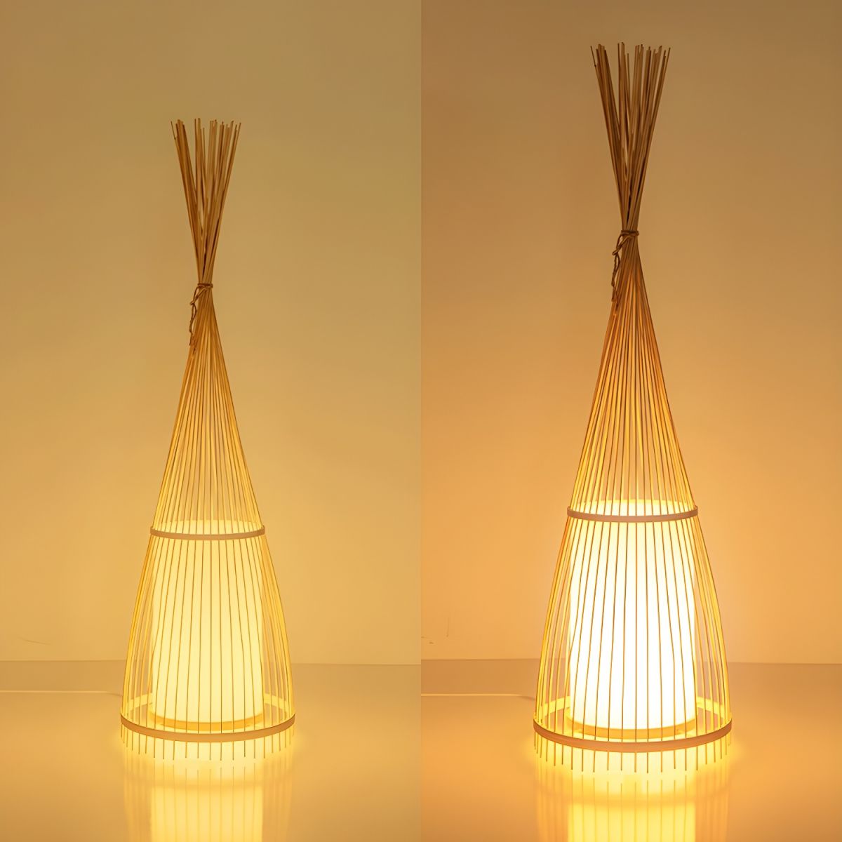 Bamboo Shade Standing Lamp for Indoor Ambient Lighting | Dovren