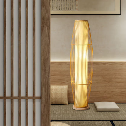 Bamboo Shade Standing Lamp for Indoor Ambient Lighting | Dovren