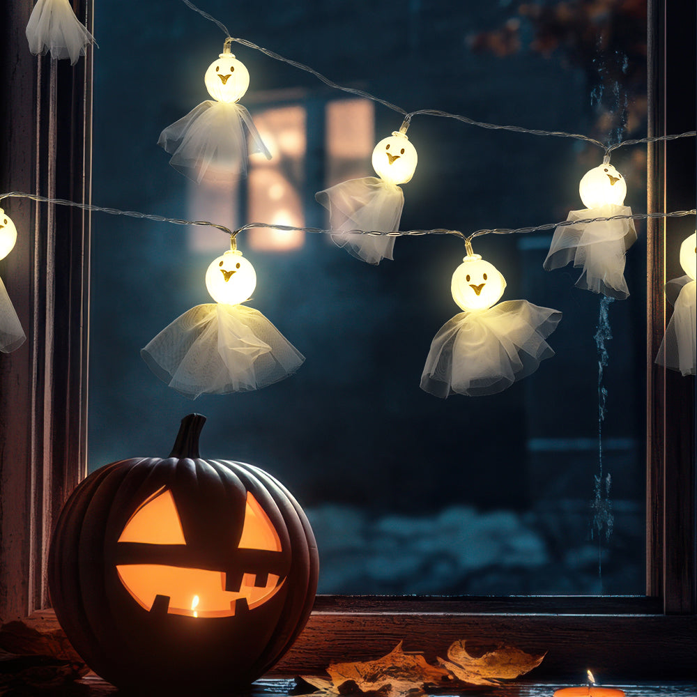 Battery Operated Halloween Ghost String Lights