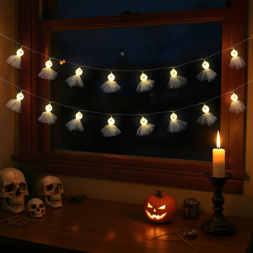 Battery Operated Halloween Ghost String Lights