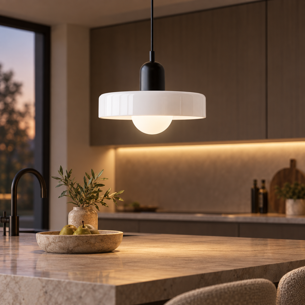 Bauhaus Colored Glass Pendant Lamp | Kitchen Pendant Lighting