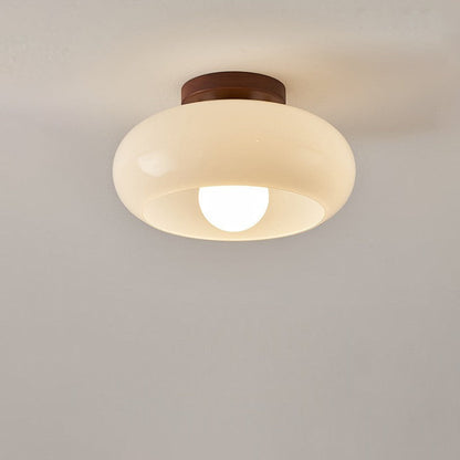 Bauhaus Cream Flush Ceiling Light | Modern LED Fixture