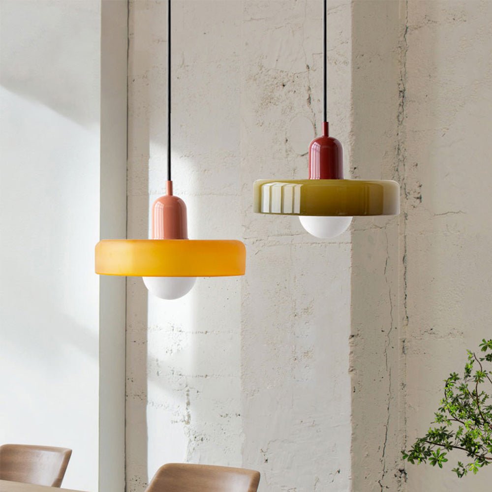 Bauhaus Style Coloured Glass Pendant Light | Luminor