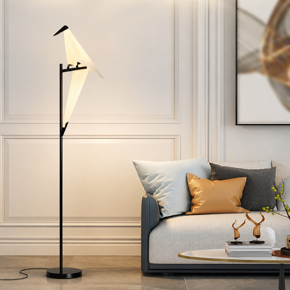 Bird Shape LED Metal Floor Lamp Modern Interior Lighting | Corvexa
