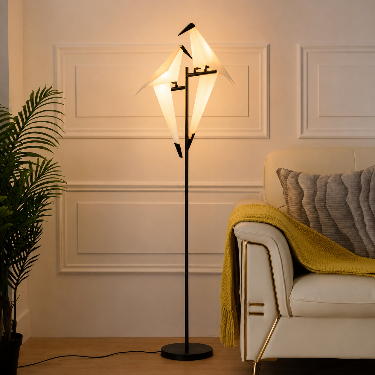 Bird Shape LED Metal Floor Lamp Modern Interior Lighting | Corvexa