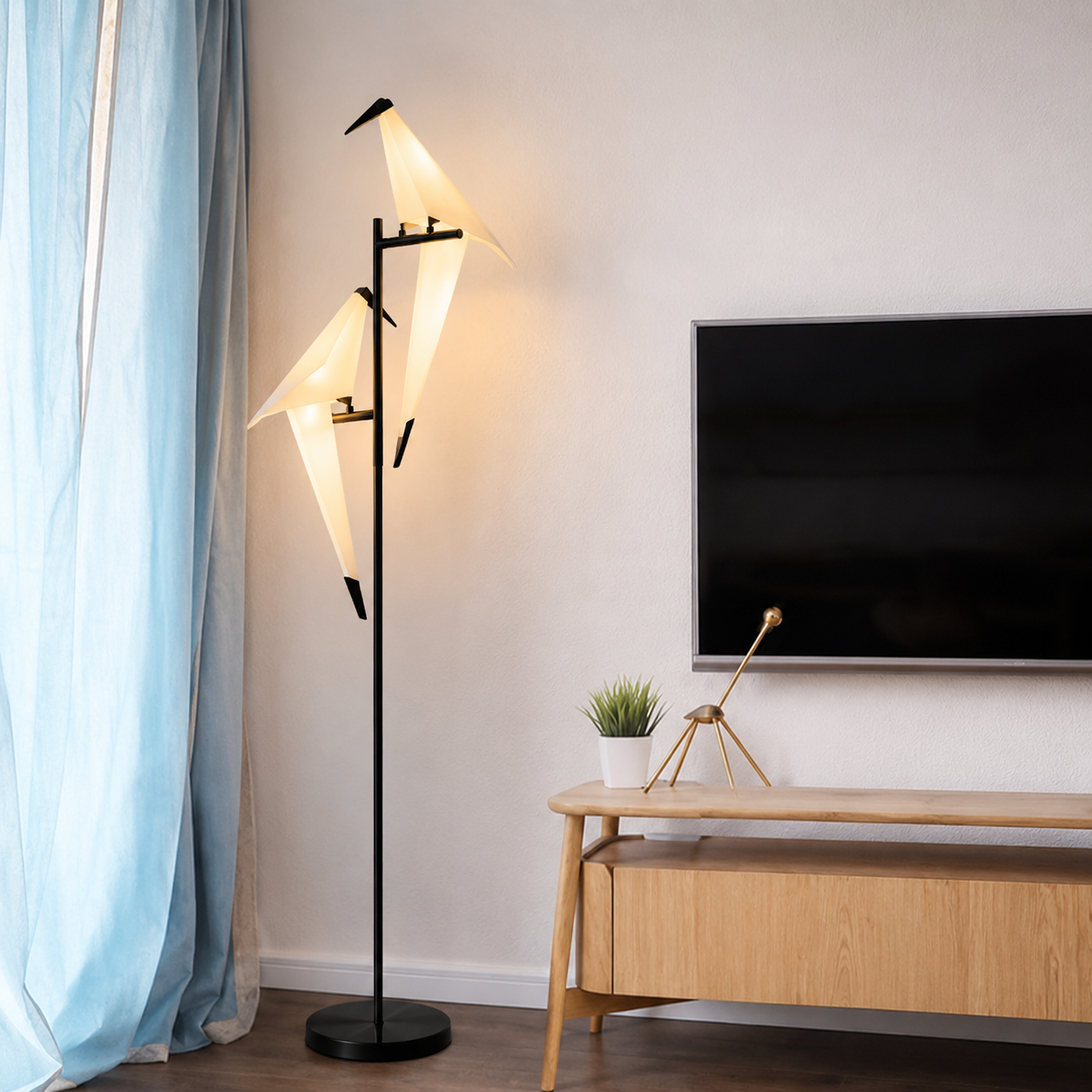 Bird Shape LED Metal Floor Lamp Modern Interior Lighting | Corvexa