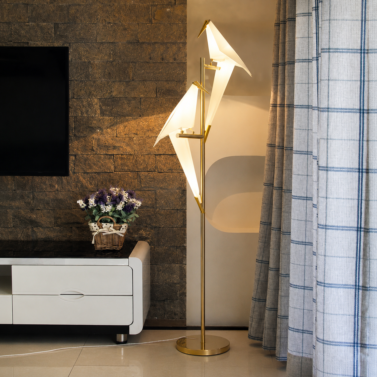 Bird Shape LED Metal Floor Lamp Modern Interior Lighting | Corvexa