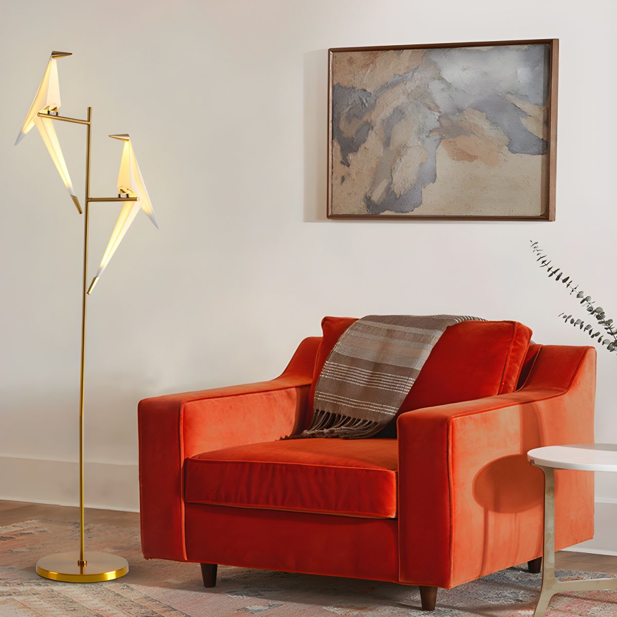 Bird Shape LED Metal Floor Lamp Modern Interior Lighting | Corvexa