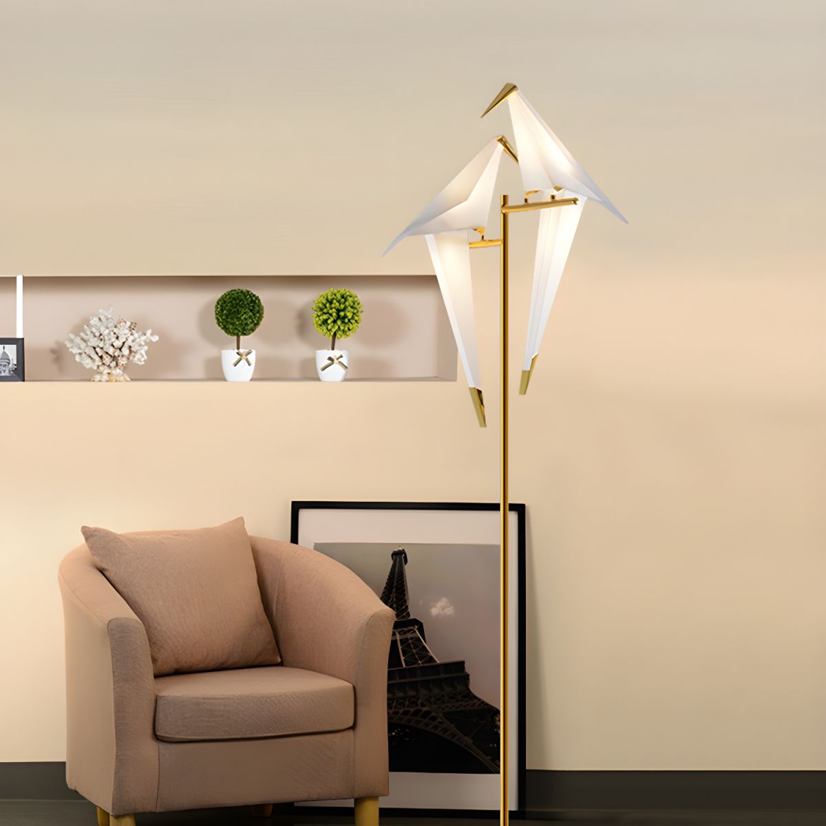 Bird Shape LED Metal Floor Lamp Modern Interior Lighting | Corvexa