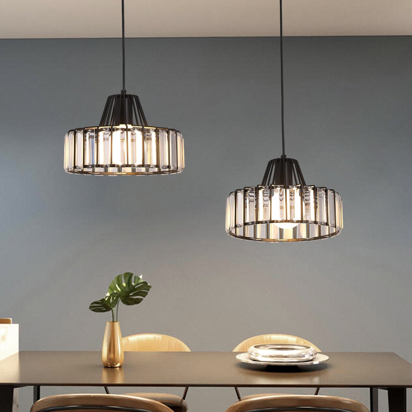 Black Crystal Nordic Style Pendant Light | Urelix