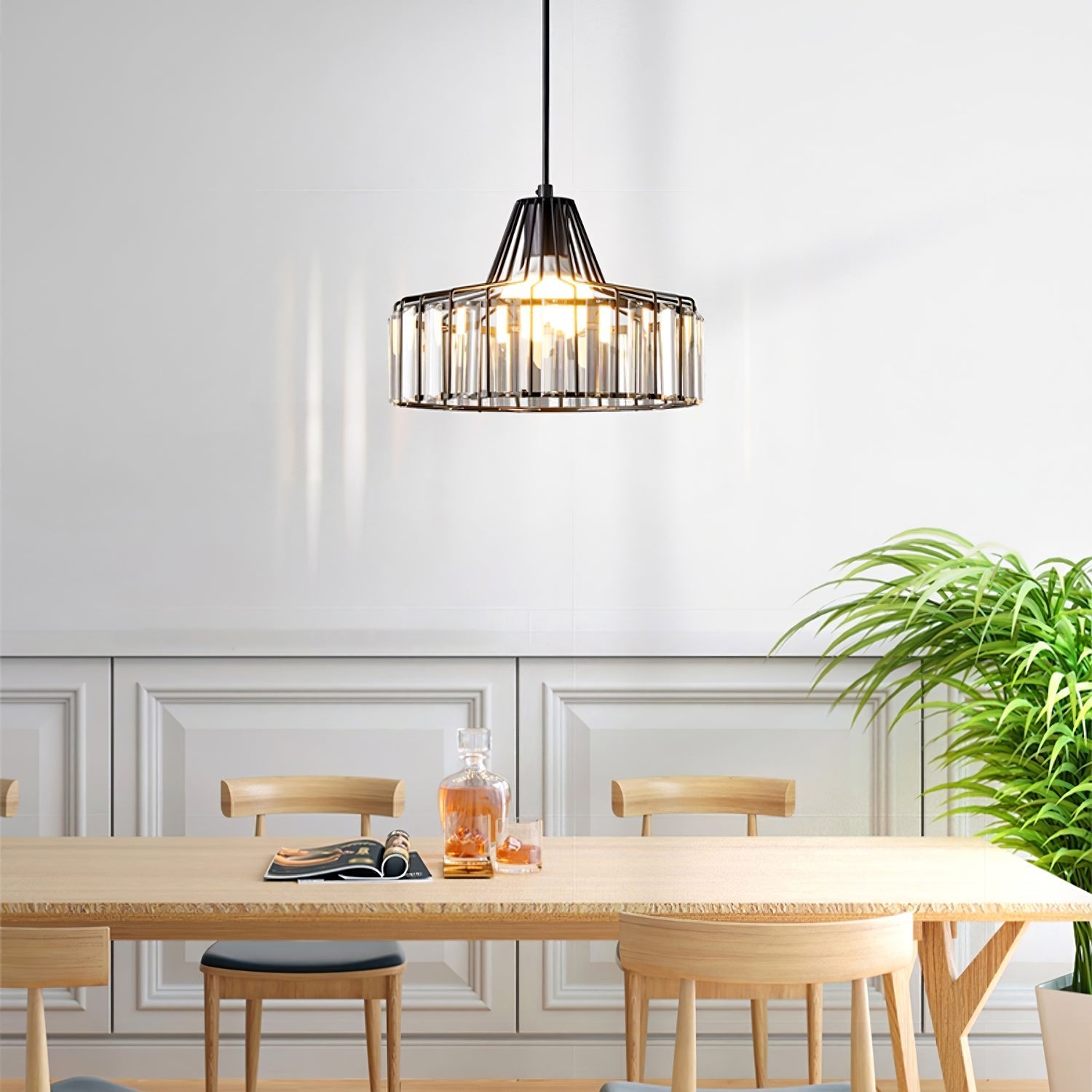 Black Crystal Nordic Style Pendant Light | Urelix