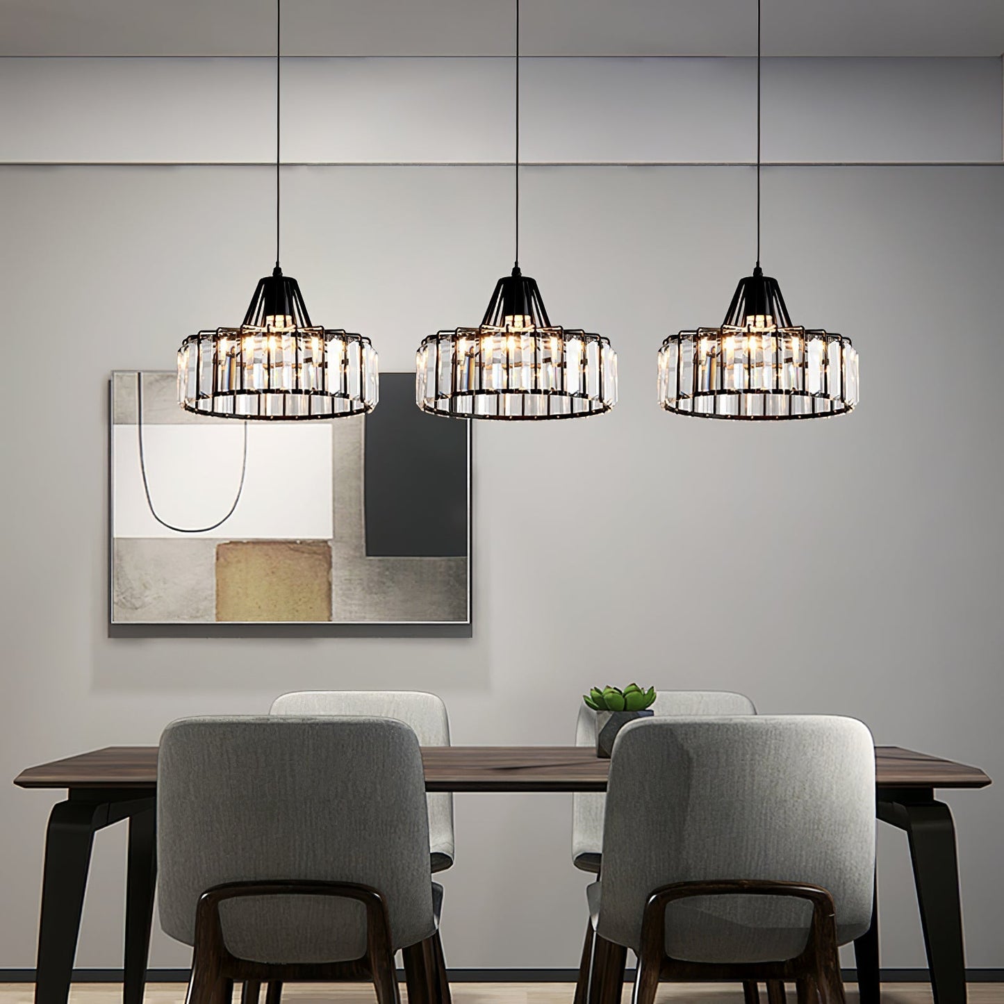 Black Crystal Nordic Style Pendant Light | Urelix