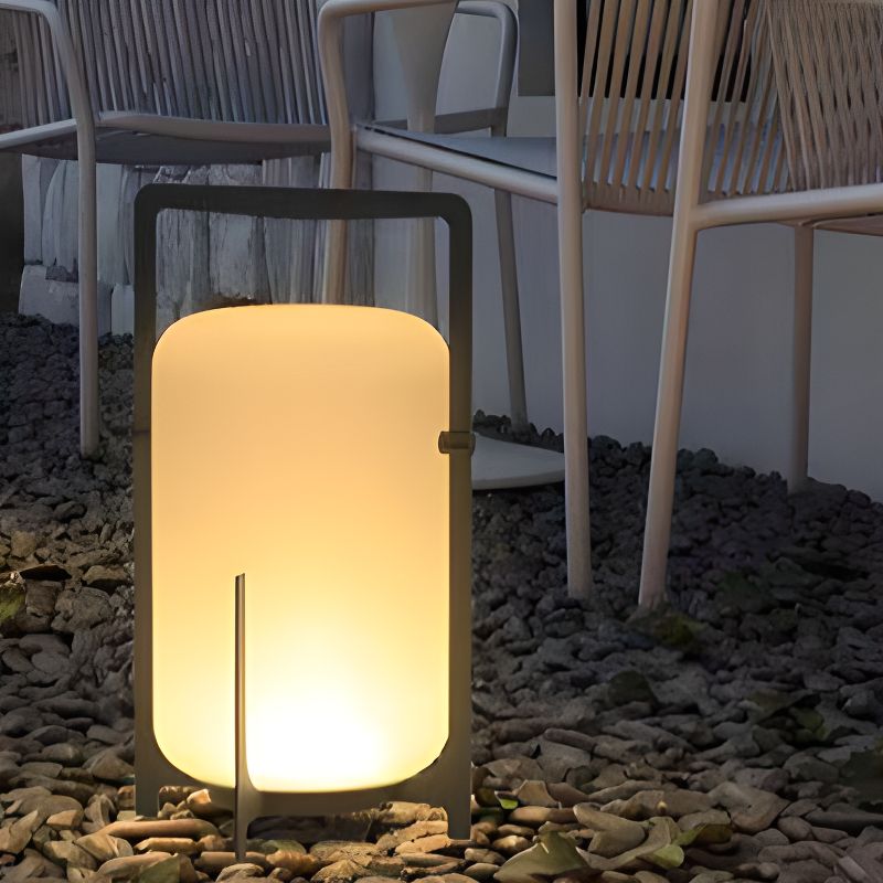 Black Metal Round Outdoor Table Lamp with Warm LED | Wernico