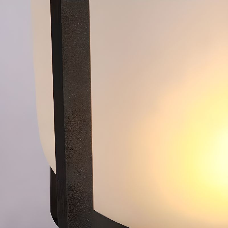 Black Metal Round Outdoor Table Lamp with Warm LED | Wernico