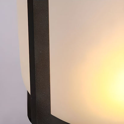 Black Metal Round Outdoor Table Lamp with Warm LED | Wernico