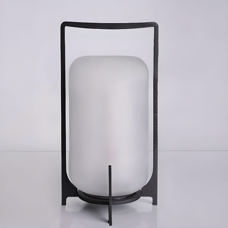 Black Metal Round Outdoor Table Lamp with Warm LED | Wernico