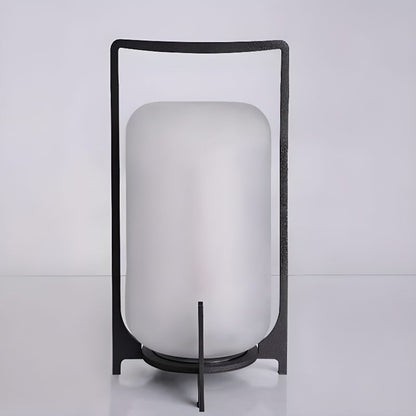 Black Metal Round Outdoor Table Lamp with Warm LED | Wernico