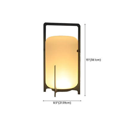 Black Metal Round Outdoor Table Lamp with Warm LED | Wernico