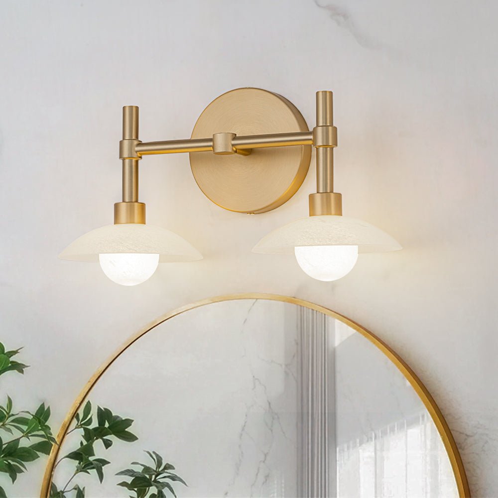 Brass Dome Wall Sconce with Opal Glass Shade Light | Cresia