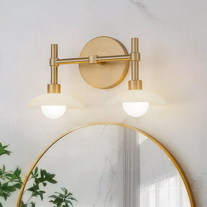 Brass Dome Wall Sconce with Opal Glass Shade Light | Cresia