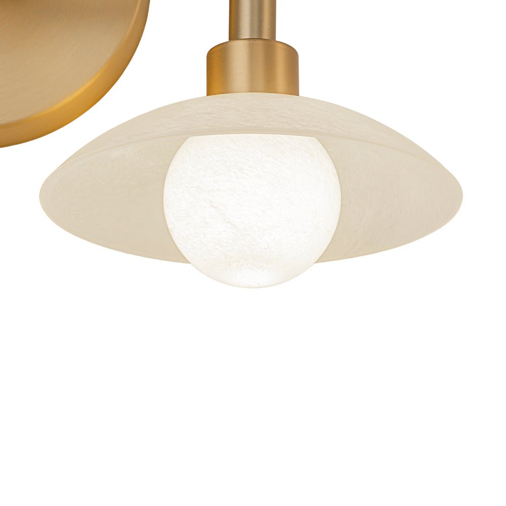 Brass Dome Wall Sconce with Opal Glass Shade Light | Cresia