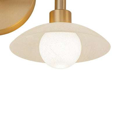 Brass Dome Wall Sconce with Opal Glass Shade Light | Cresia