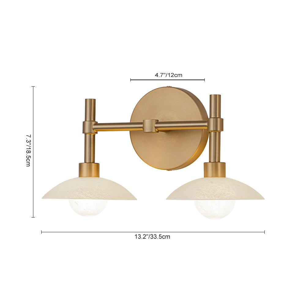 Brass Dome Wall Sconce with Opal Glass Shade Light | Cresia