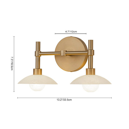 Brass Dome Wall Sconce with Opal Glass Shade Light | Cresia