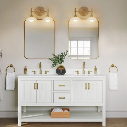 Brass Dome Wall Sconce with Opal Glass Shade Light | Cresia
