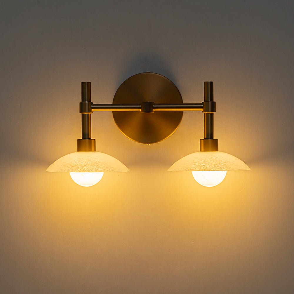 Brass Dome Wall Sconce with Opal Glass Shade Light | Cresia