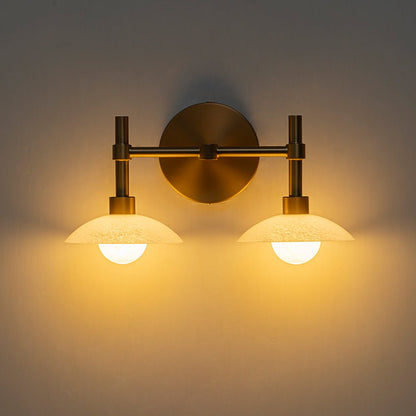Brass Dome Wall Sconce with Opal Glass Shade Light | Cresia
