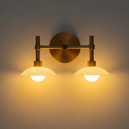 Brass Dome Wall Sconce with Opal Glass Shade Light | Cresia