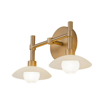 Brass Dome Wall Sconce with Opal Glass Shade Light | Cresia