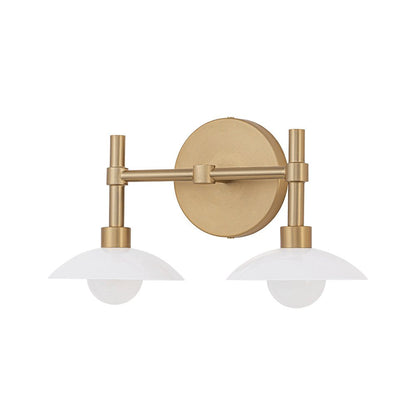 Brass Dome Wall Sconce with Opal Glass Shade Light | Cresia