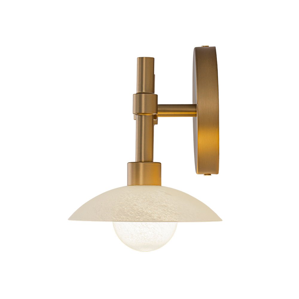 Brass Dome Wall Sconce with Opal Glass Shade Light | Cresia