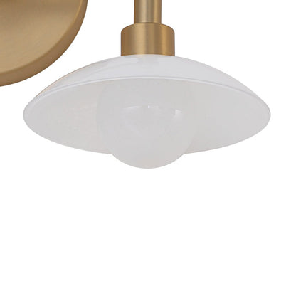 Brass Dome Wall Sconce with Opal Glass Shade Light | Cresia