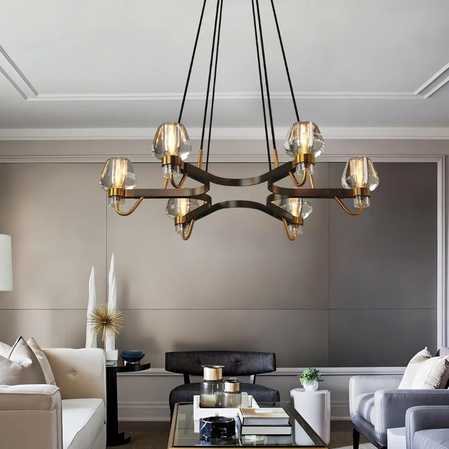 Brass Frame Chandelier for Contemporary Interiors | Lumiraq