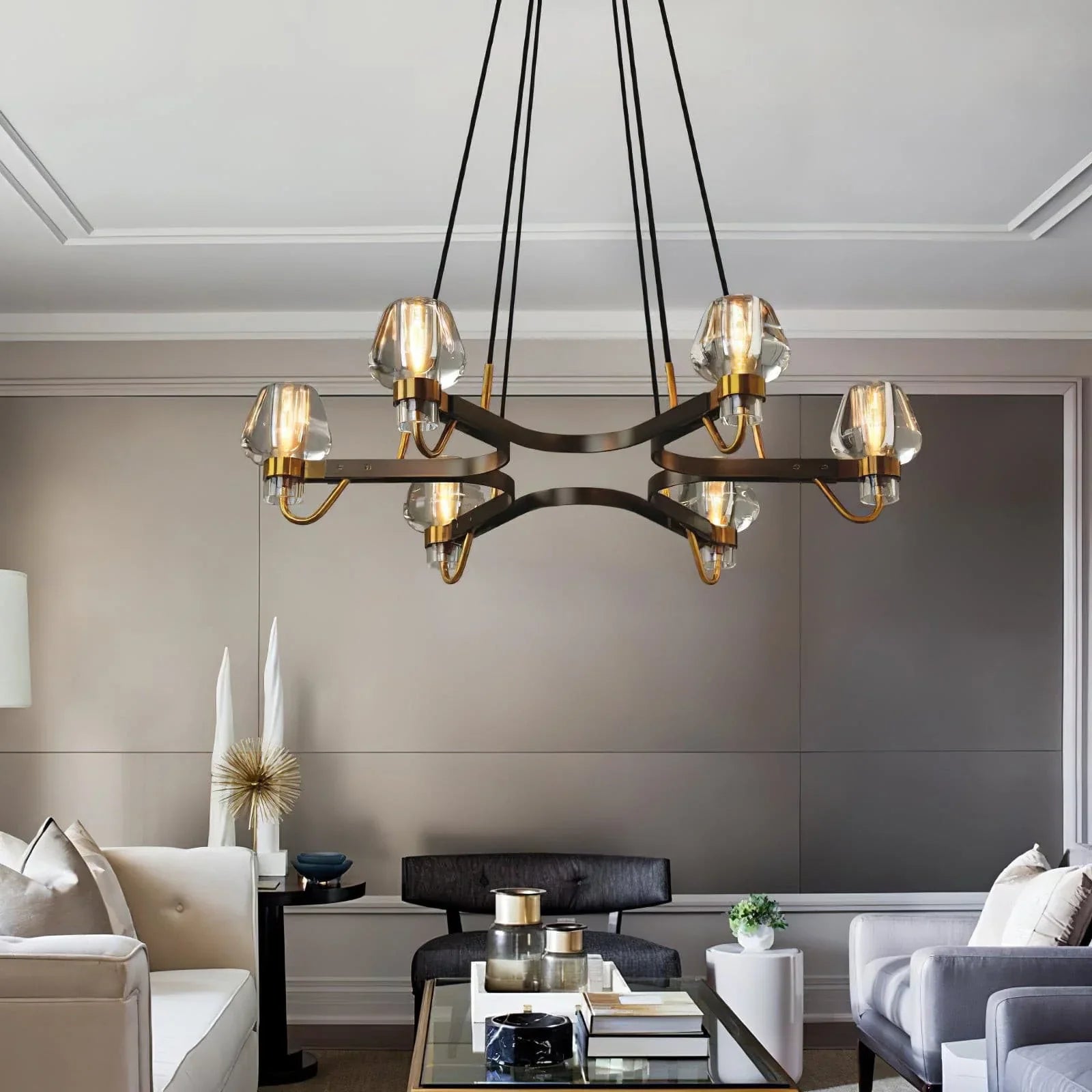 Brass Frame Chandelier for Contemporary Interiors | Lumiraq