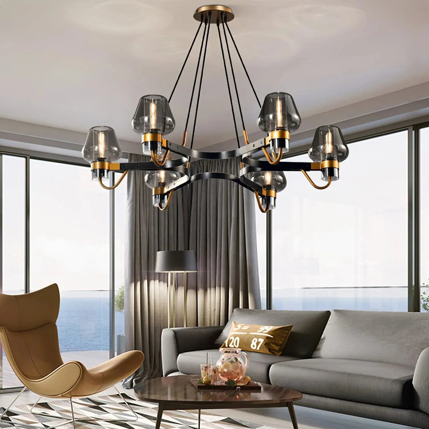 Brass Frame Chandelier for Contemporary Interiors | Lumiraq