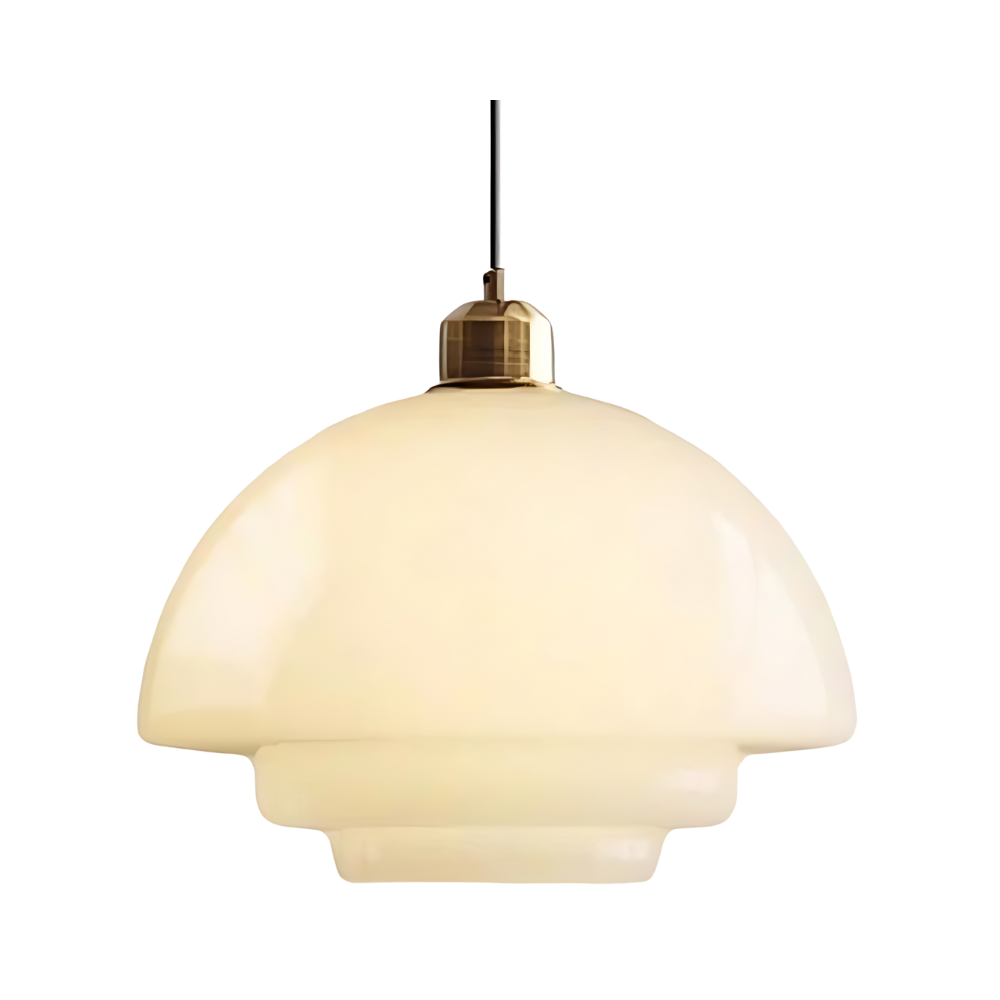 Brass Glass Art Deco Pendant Light Fixture | Lurelle