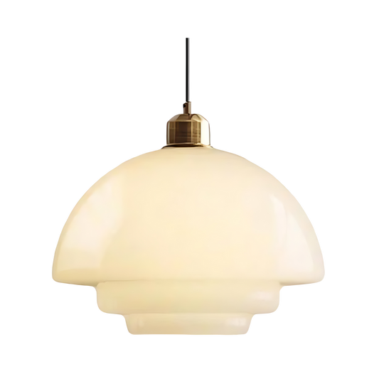 Brass Glass Art Deco Pendant Light Fixture | Lurelle