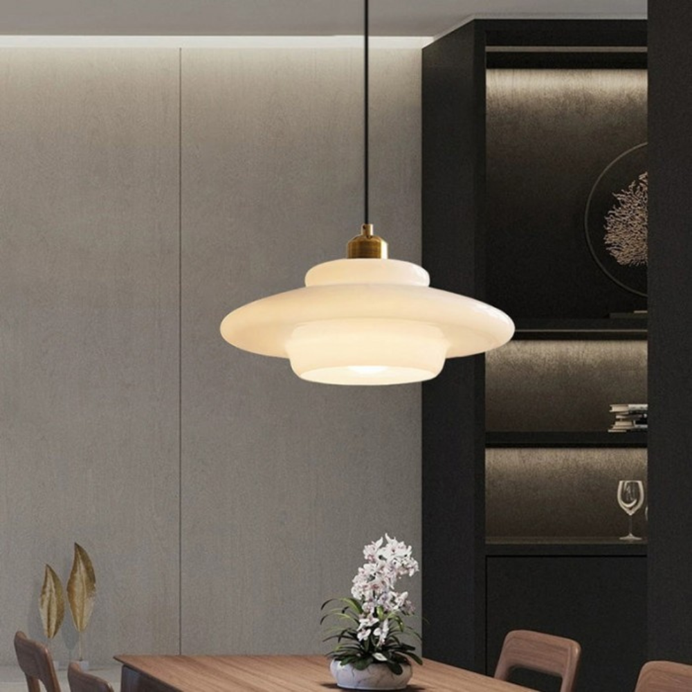 Brass Glass Art Deco Pendant Light Fixture | Lurelle