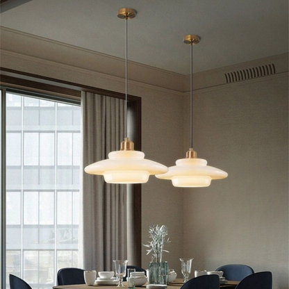 Brass Glass Art Deco Pendant Light Fixture | Lurelle