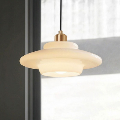 Brass Glass Art Deco Pendant Light Fixture | Lurelle