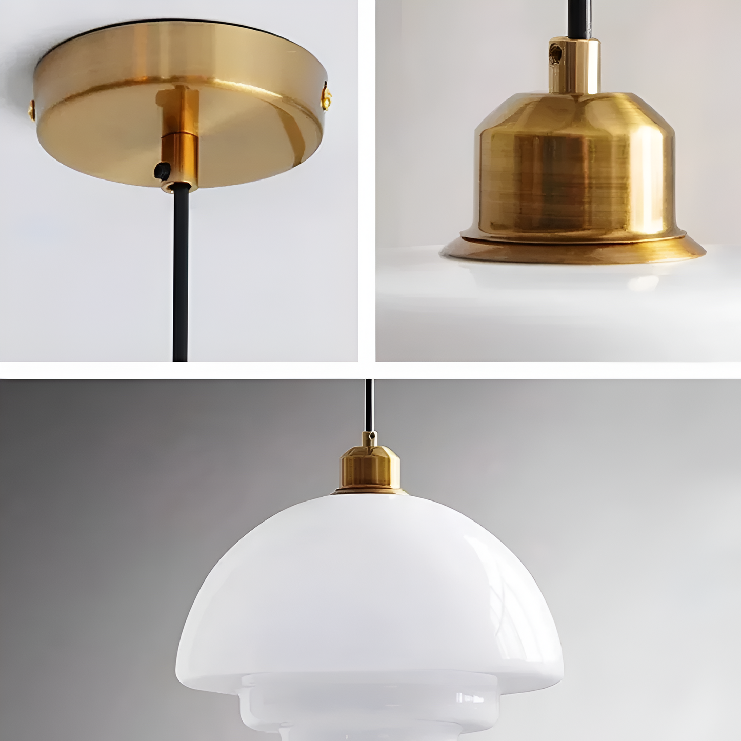 Brass Glass Art Deco Pendant Light Fixture | Lurelle