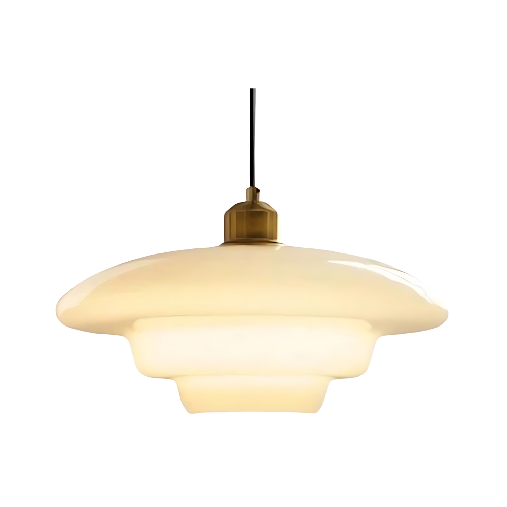 Brass Glass Art Deco Pendant Light Fixture | Lurelle