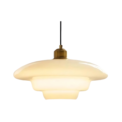 Brass Glass Art Deco Pendant Light Fixture | Lurelle