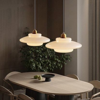 Brass Glass Art Deco Pendant Light Fixture | Lurelle